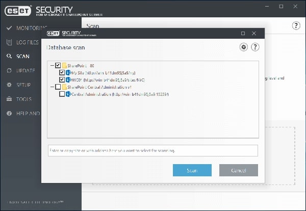 ESET Security for Microsoft Sharepoint Server - Scan/Database scan